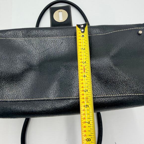 Vintage Kate Spade Black Shoulder Bag Purse Gold Hardware Striped Interior - Picture 14 of 16